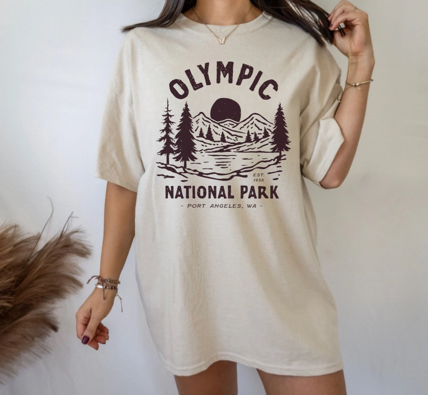 Olympic National Park Washington Hiking Camping Premium T-Shirt  : Clothing, Shoes & Jewelry